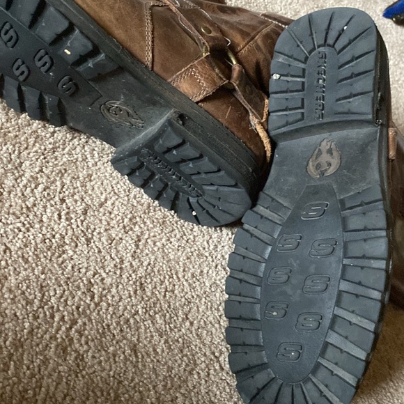 Sketchers harness buckle firebird leather boots men’s work - Picture 2 of 4